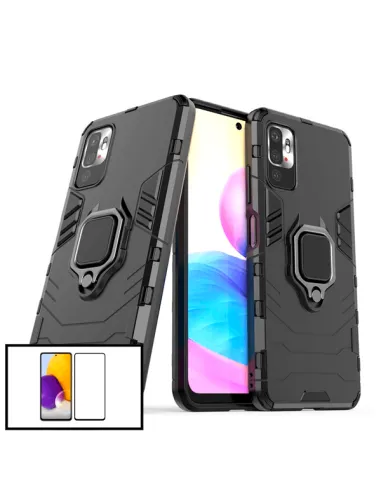 Kit Vidro Premium Full Cover + Capa Military  para Xiaomi Redmi Note 11 4G