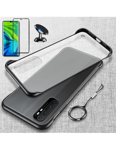 Kit Vidro Premium Full Cover + Capa Bumper + Suporte Magnético para Xiaomi Mi Note 10 Lite