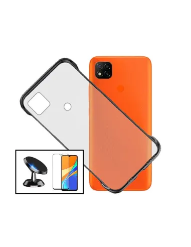 Kit Vidro Premium Full Cover + Capa Bumper + Suporte Magnético para Xiaomi Poco C31