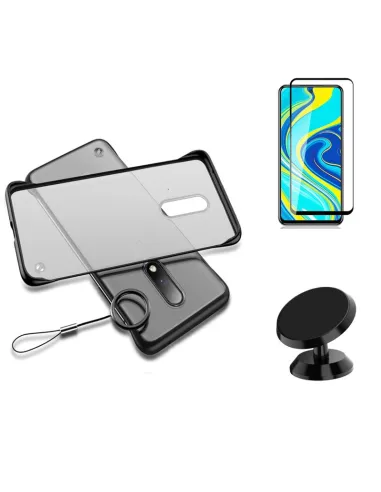 Kit Vidro Premium Full Cover + Capa Bumper + Suporte Magnético para Xiaomi Poco M2 Pro