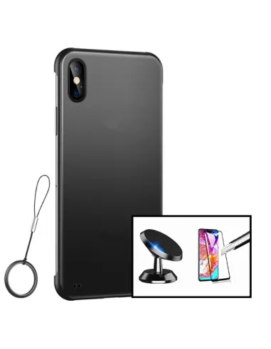 Kit Vidro Premium Full Cover + Capa Bumper + Suporte Magnético para Xiaomi Redmi 9A