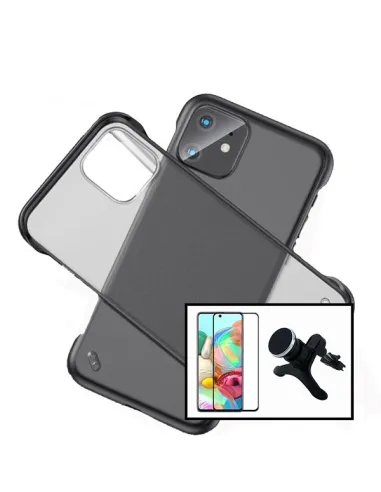 Kit Vidro Premium Full Cover + Capa Bumper + Suporte Magnético Reforçado para Realme C11