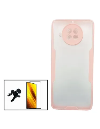 Kit Vidro Premium Full Cover + Capa Bumper + Suporte Magnético Reforçado para Xiaomi Redmi Note 9 Pro 5G