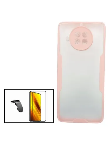 Kit Vidro Premium Full Cover + Capa Bumper + Suporte Magnético L - Preto para Xiaomi Redmi 9A