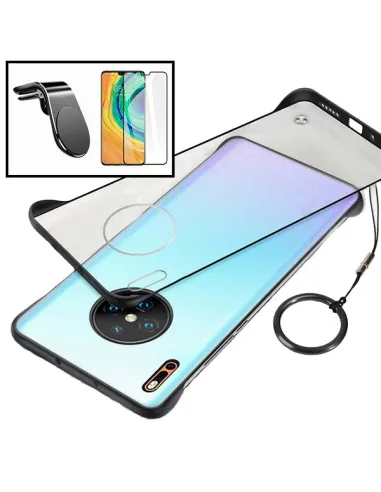 Kit Vidro Premium Full Cover + Capa Bumper + Suporte Magnético L para Huawei Mate 30 5G