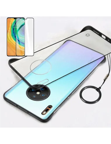 Kit Vidro Premium Full Cover + Capa Bumper para Huawei Mate 30 Pro 5G