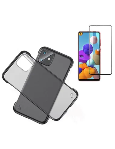 Kit Vidro Premium Full Cover + Capa Bumper para Samsung Galaxy M30s