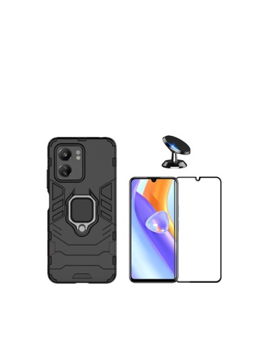 Kit Película de Vidro Temperado 5D Full Cover + Capa 3X1 Military Defender + Suporte Magnético de Carro Phonecare para Xiaomi Re