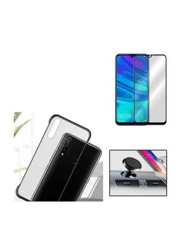 Kit Vidro Premium Full Cover + Capa Naked Bumper + Suporte Magnético para Huawei Honor 10i