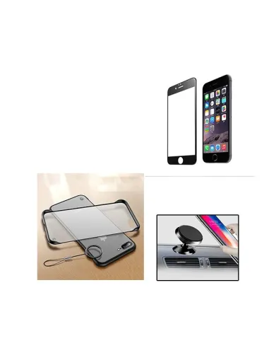 Kit Vidro Premium Full Cover + Capa Naked Bumper + Suporte Magnético para iPhone 6 Plus / 6S Plus