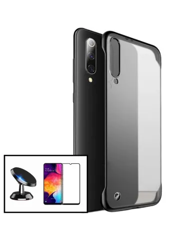 Kit Vidro Premium Full Cover + Capa Naked Bumper + Suporte Magnético para Samsung Galaxy A30s