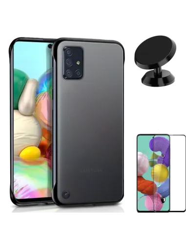 Kit Vidro Premium Full Cover + Capa Naked Bumper + Suporte Magnético para Samsung Galaxy S10 Lite