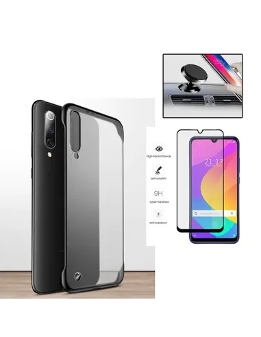 Kit Vidro Premium Full Cover + Capa Naked Bumper + Suporte Magnético para Xiaomi Mi 9