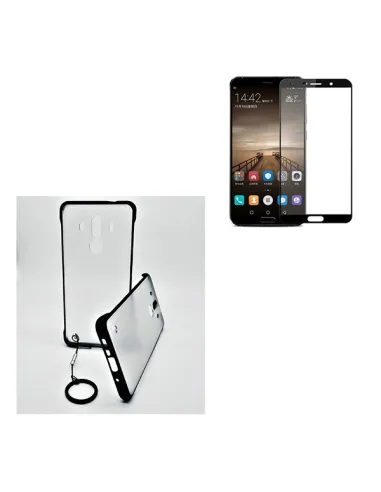 Kit Vidro Premium Full Cover + Capa Naked Bumper para Huawei Mate 10 Pro