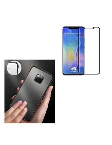 Kit Vidro Premium Full Cover + Capa Naked Bumper para Huawei Mate 20 Pro