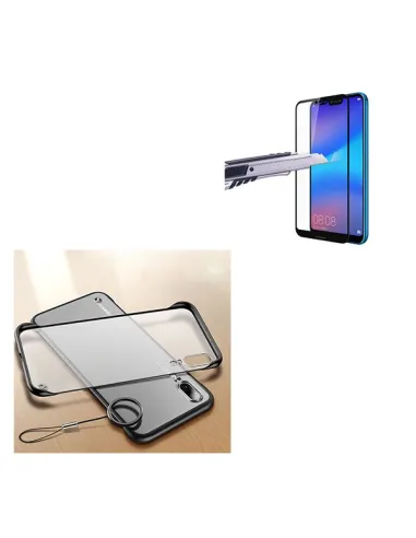 Kit Vidro Premium Full Cover + Capa Naked Bumper para Huawei P20 Pro