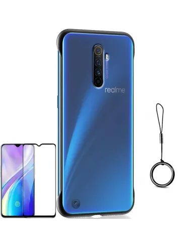 Kit Vidro Premium Full Cover + Capa Naked Bumper para Realme X2 Pro