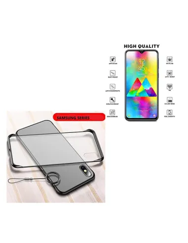 Kit Vidro Premium Full Cover + Capa Naked Bumper para Samsung Galaxy A10s