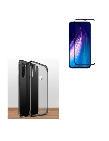 Kit Vidro Premium Full Cover + Capa Naked Bumper para Xiaomi Redmi Note 8 2021