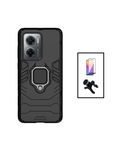 Kit Película de Vidro Temperado 5D Full Cover + Capa 3X1 Military Defender + Suporte Magnético de Carro Reforçado para Xiaomi Re