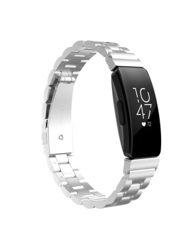 Bracelete Aço Stainless Lux + Ferramenta para Fitbit Inspire / inspire HR - Cinza