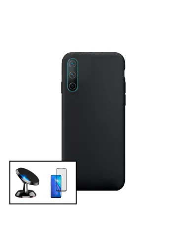 Kit Vidro Premium Full Cover + Capa Silicone Líquido + Suporte Magnético para OnePlus Nord CE 5G