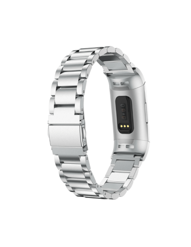 Bracelete Aço Stainless Lux + Ferramenta para Fitbit Inspire 2 - Cinza