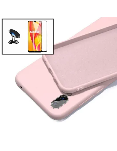 Kit Vidro Premium Full Cover + Capa Silicone Líquido + Suporte Magnético para Samsung Galaxy A02s