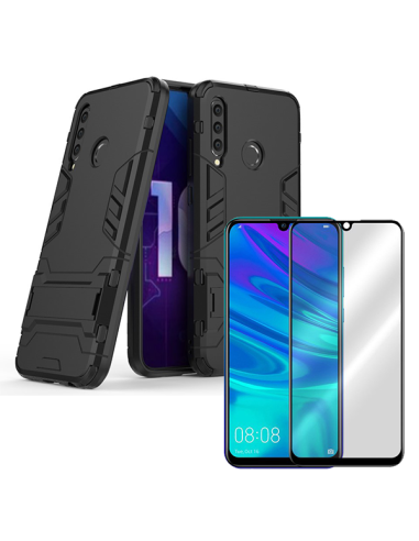 Kit Película de Vidro Temperado 5D Full Cover + Capa 3X1 Military Defender para Huawei Honor 20 Lite