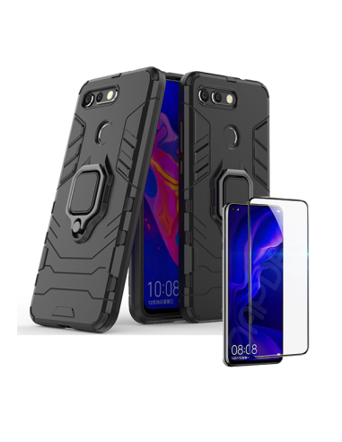 Kit Película de Vidro Temperado 5D Full Cover + Capa 3X1 Military Defender para Huawei Honor V20