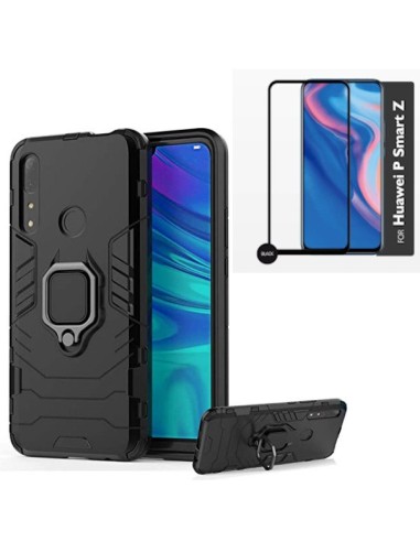 Kit Película de Vidro Temperado 5D Full Cover + Capa 3X1 Military Defender para Huawei P Smart Z