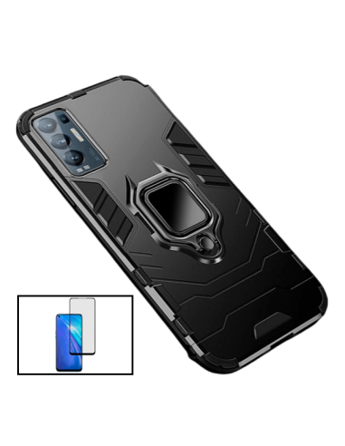 Kit Película de Vidro Temperado 5D Full Cover + Capa 3X1 Military Defender para Oppo Find X3 Neo