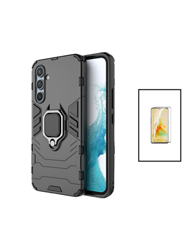 Kit Película de Vidro Temperado 5D Full Cover + Capa 3X1 Military Defender para Samsung Galaxy A54 5G - Preto