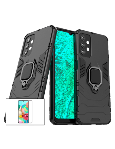 Kit Película de Vidro Temperado 5D Full Cover + Capa 3X1 Military Defender para Samsung Galaxy A72 5G