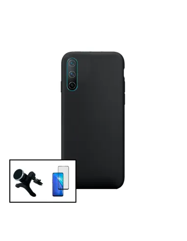 Kit Vidro Premium Full Cover + Capa Silicone Líquido + Suporte Magnético Reforçado para OnePlus Nord CE 5G