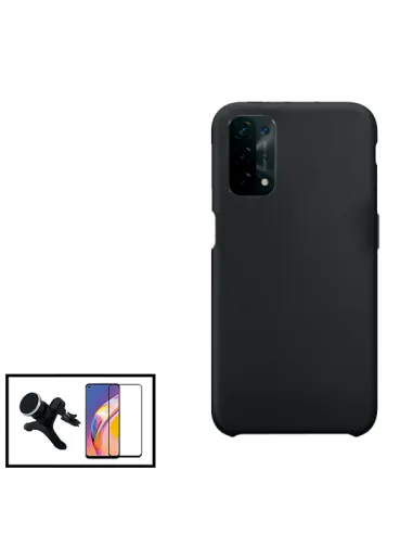 Kit Vidro Premium Full Cover + Capa Silicone Líquido + Suporte Magnético Reforçado para Oppo A16S