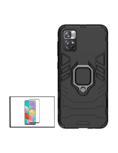 Kit Película de Vidro Temperado 5D Full Cover + Capa 3X1 Military Defender para Xiaomi Redmi Note 11S