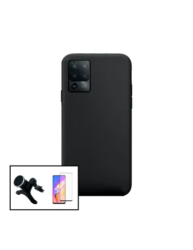 Kit Vidro Premium Full Cover + Capa Silicone Líquido + Suporte Magnético Reforçado para Oppo A94