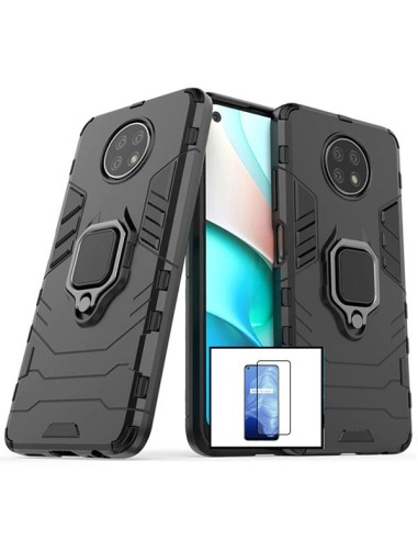 Kit Película de Vidro Temperado 5D Full Cover + Capa 3X1 Military Defender para Xiaomi Redmi Note 9 5G