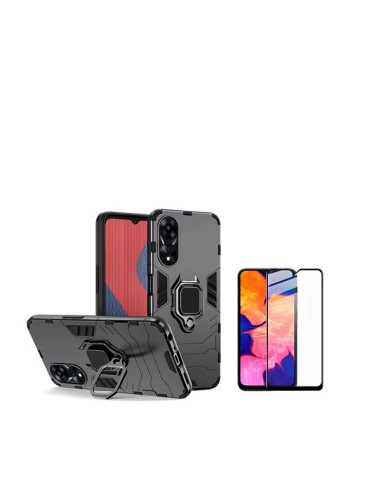 Kit Película de Vidro Temperado 5D Full Cover + Capa 3X1 Military Defender Phonecare para Oppo A38 4G - Preto