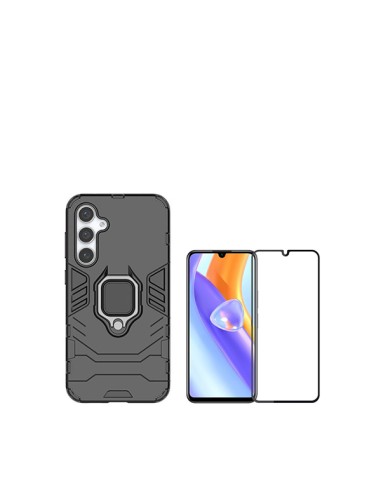 Kit Película de Vidro Temperado 5D Full Cover + Capa 3X1 Military Defender Phonecare para Samsung Galaxy A25 - Preto