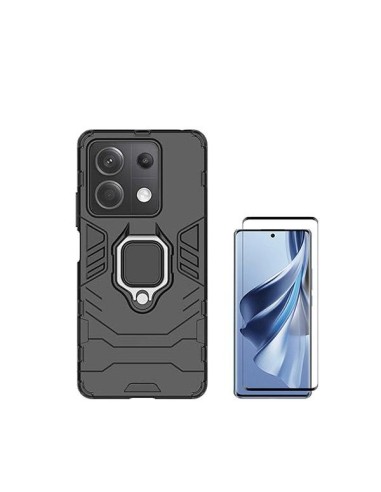 Kit Película de Vidro Temperado 5D Full Cover + Capa 3X1 Military Defender Phonecare para Xiaomi Poco X6 5G - Preto
