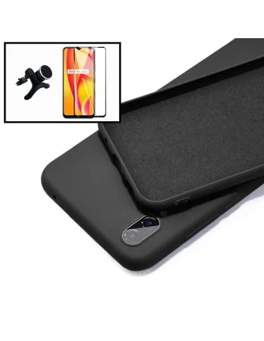 Kit Vidro Premium Full Cover + Capa Silicone Líquido + Suporte Magnético Reforçado para Samsung Galaxy A02