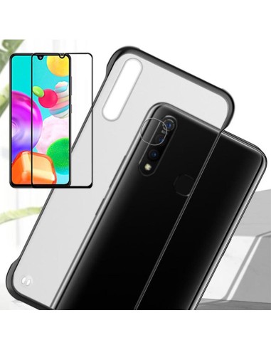 Kit Película de Vidro Temperado 5D Full Cover + Capa Invisible Bumper para Samsung Galaxy M30