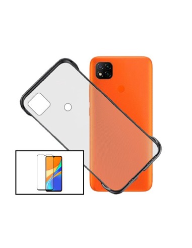 Kit Película de Vidro Temperado 5D Full Cover + Capa Invisible Bumper para Xiaomi Redmi 9C