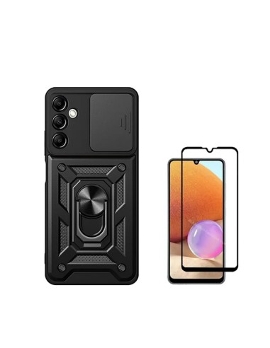 Kit Película de Vidro Temperado 5D Full Cover + Capa Magnetic Military Defender Slide Window Anti-Impacto Phonecare para Samsung
