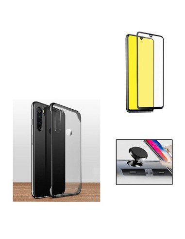 Kit Película de Vidro Temperado 5D Full Cover + Capa Naked Bumper + Suporte Magnético de Carro para Huawei P30 Lite