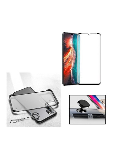 Kit Película de Vidro Temperado 5D Full Cover + Capa Naked Bumper + Suporte Magnético de Carro para Huawei P30 Pro New Edition