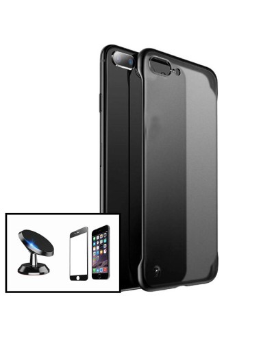 Kit Película de Vidro Temperado 5D Full Cover + Capa Naked Bumper + Suporte Magnético de Carro para iPhone SE New 2020