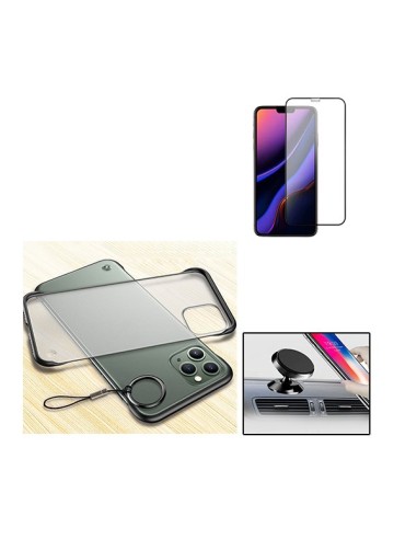 Kit Película de Vidro Temperado 5D Full Cover + Capa Naked Bumper para iPhone 11